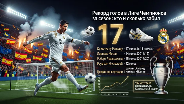 Рекорд голов в Лиге Чемпионов за сезон: кто и сколько забил